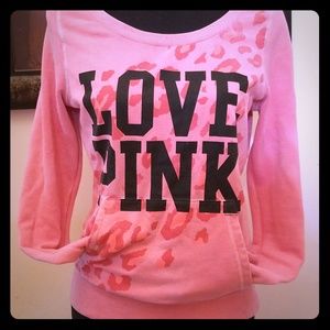 PINK Victoria's Secret Coral Leopard Sweatshirt